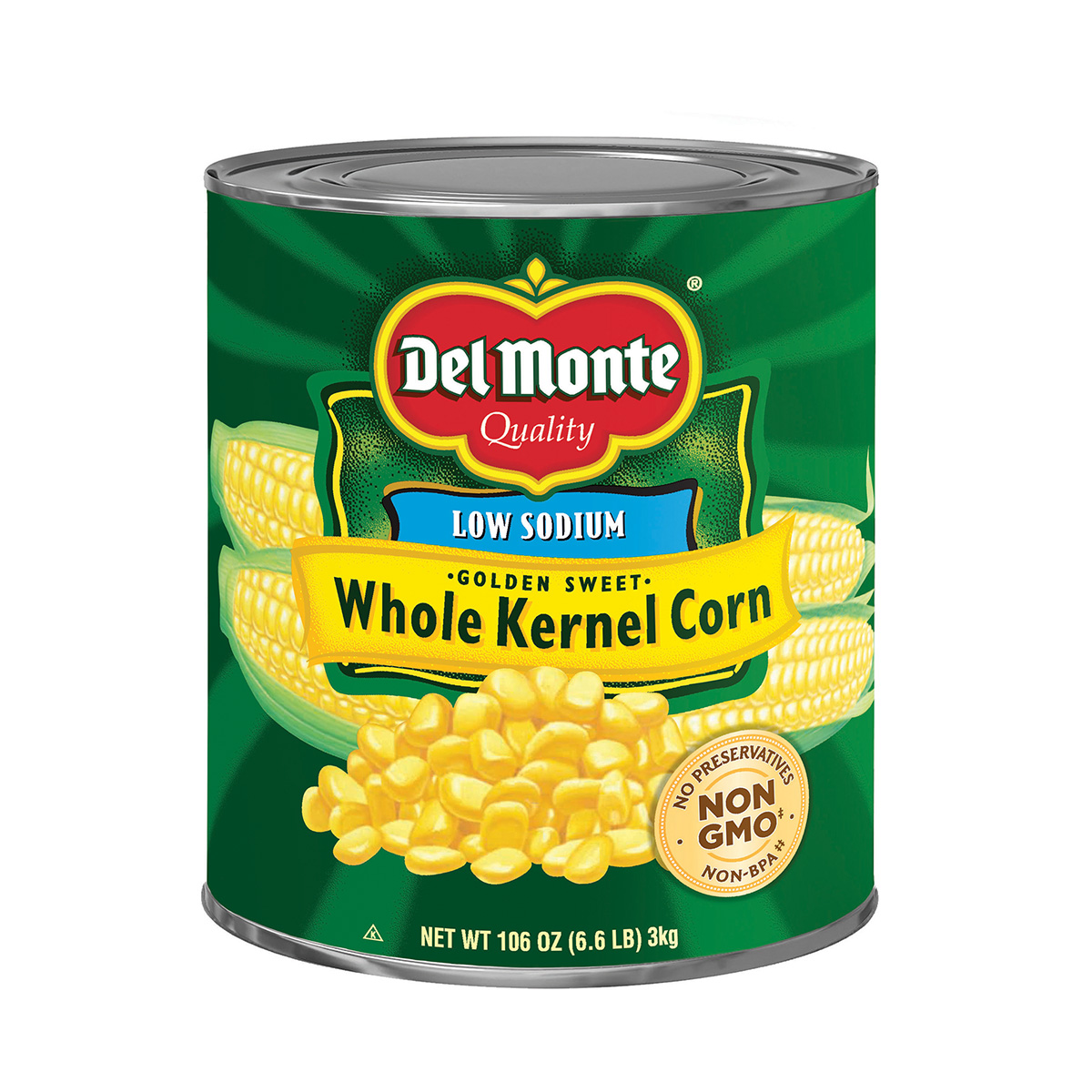 Del Monte® Golden Sweet Whole Kernel Corn Low Sodium Del Monte Food